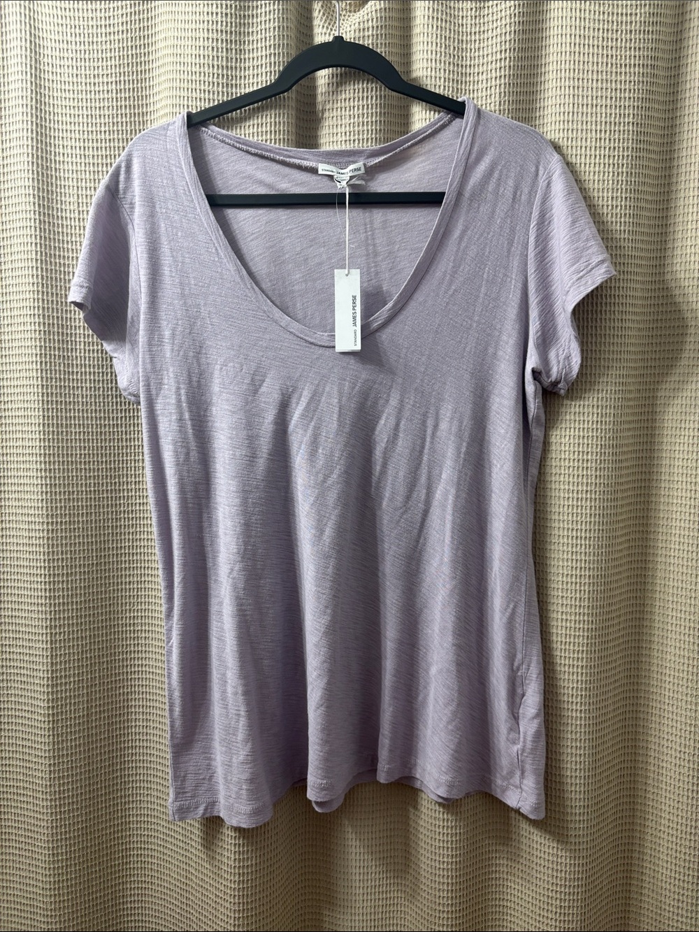 James Perse Lavender Scoop Neck Short Sleeve Tee